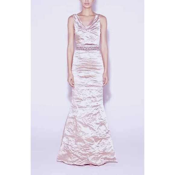 Nicole Miller Runway Gala Party Couture Dress Gown Size 8 Semi Metallic NEW TAGS - Picture 15 of 15